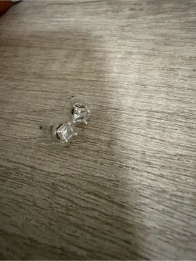 Clear Square Cubic Zirconia Stud Earrings